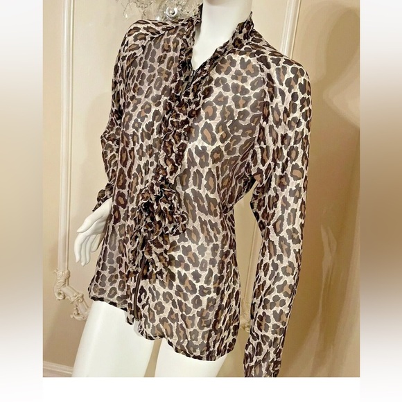 BLUMARIME Leopard Print Blouse Size 46IT NWT - Picture 4 of 11